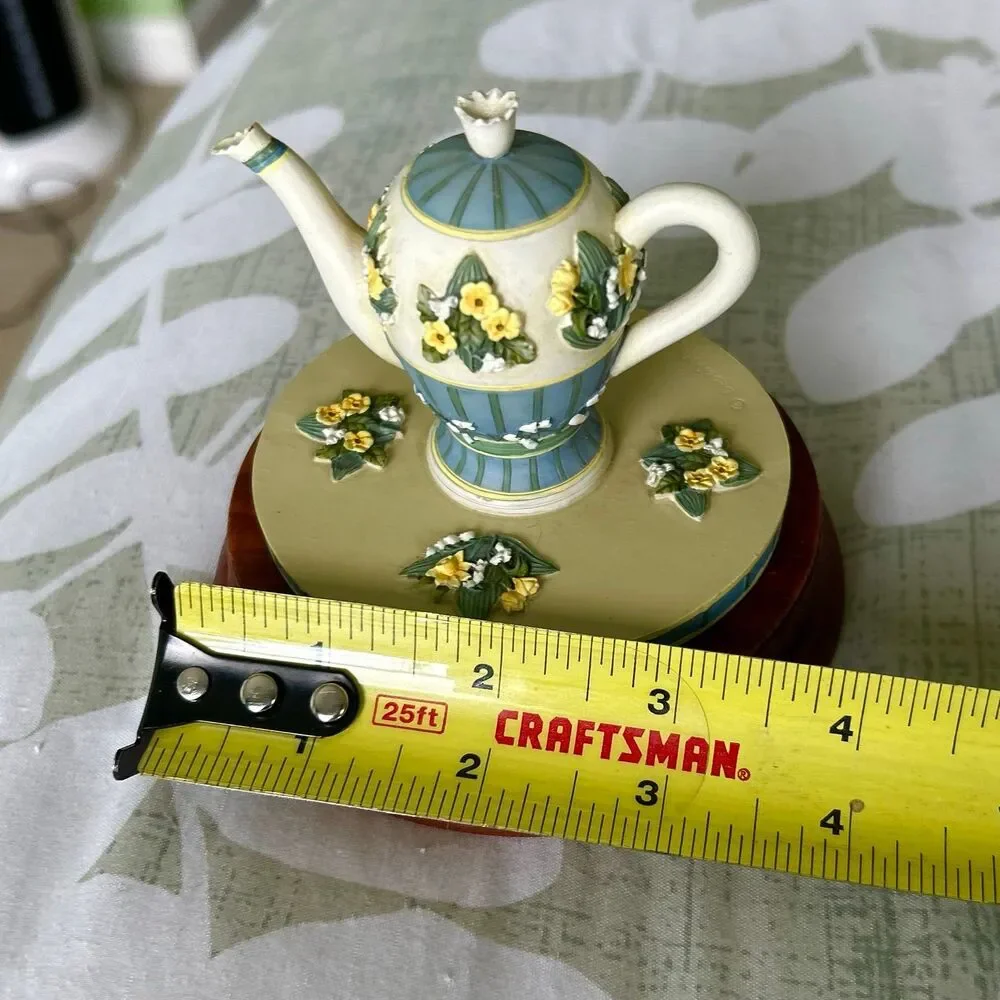 VTG Dainty Floral Elegant Teapot Kettle On Base Our American Unique Mini Decor
